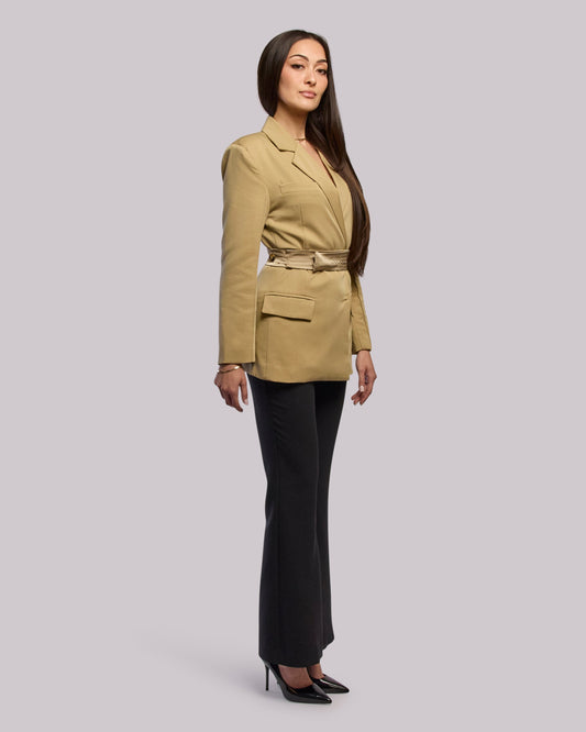 Model wearing Blaze Blazer standing side angle