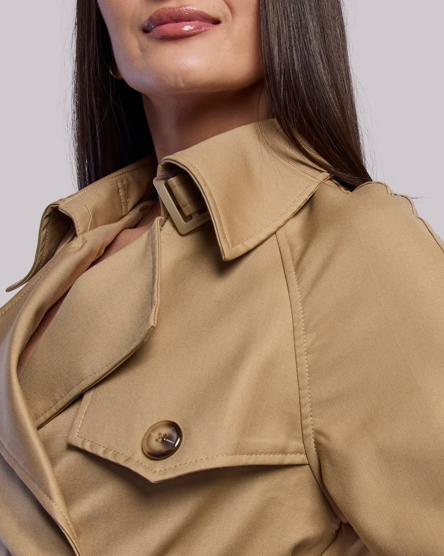 Glory trench coat fabric detail