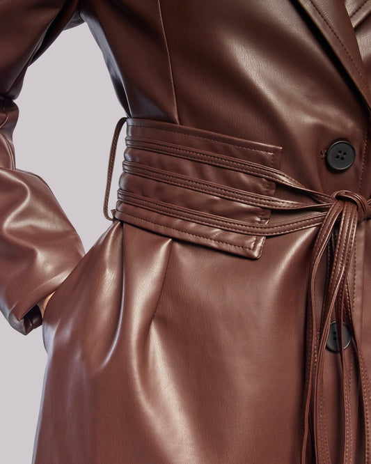 Storm long coat fabric detail